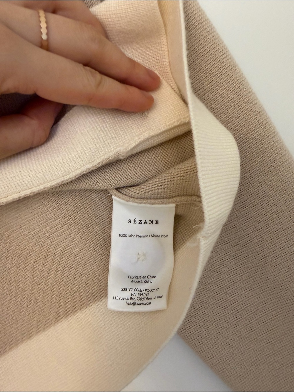 Sezane Betty Carigan Beige size Xs - Picture 3 of 3